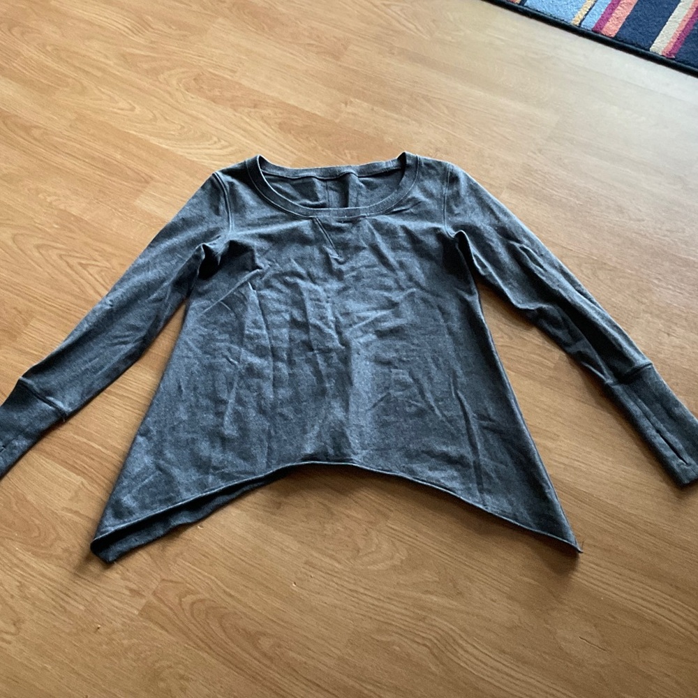Lululemon Gray Asymmetrical Long Sleeve Top